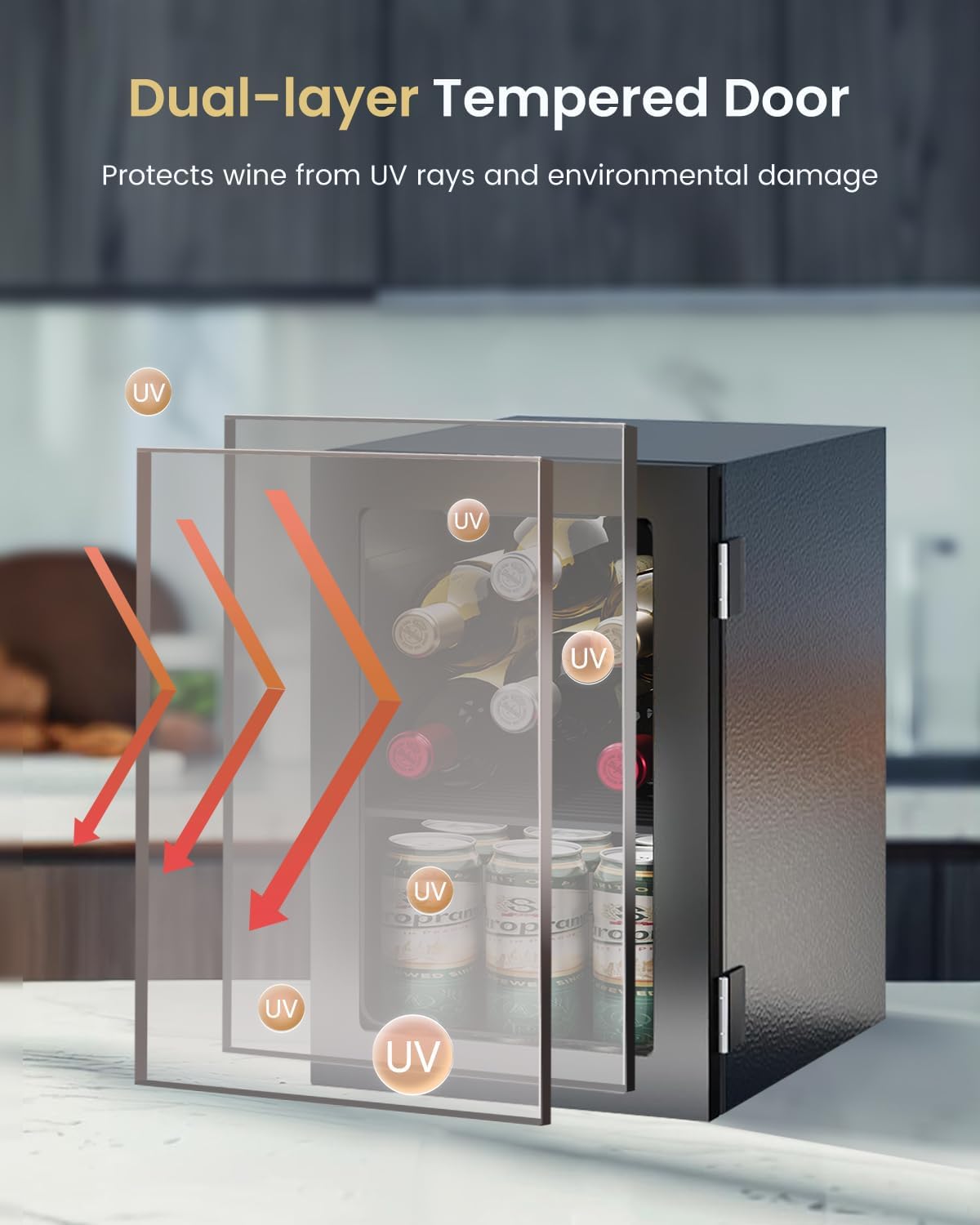 Feelfunn 24-Can Mini Beverage Refrigerator – Compact & Stylish Cooling