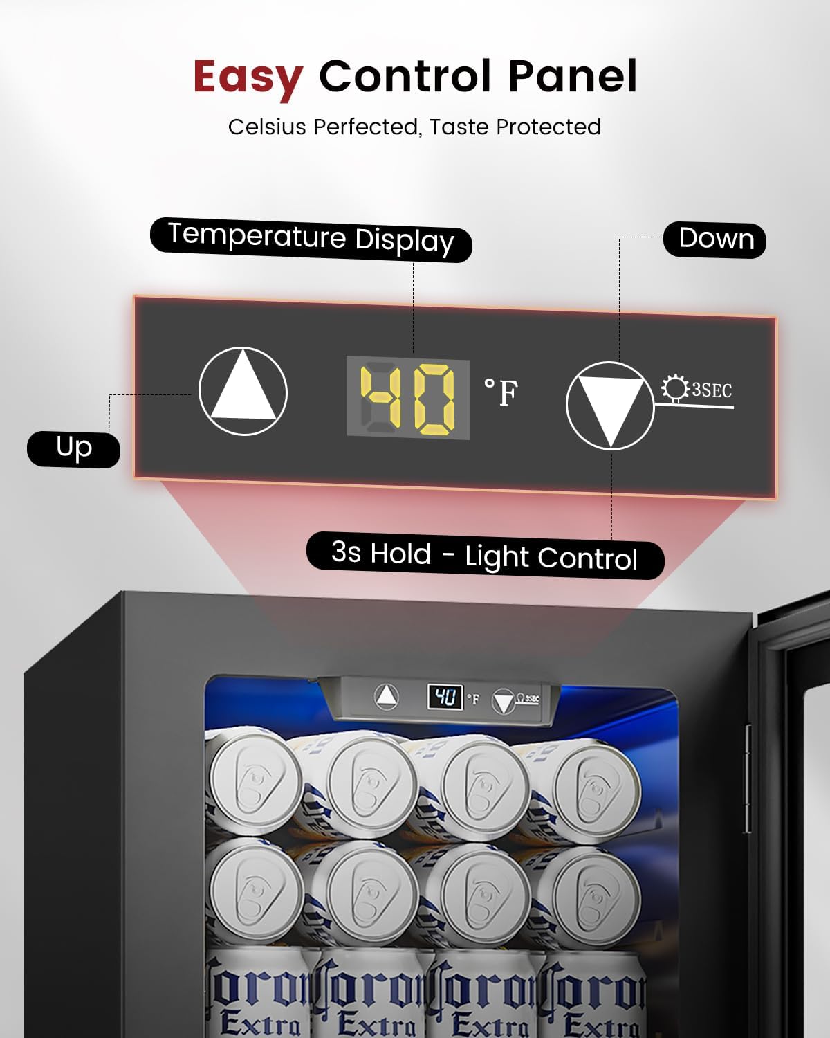 Feelfunn 24-Can Mini Beverage Refrigerator – Compact & Stylish Cooling