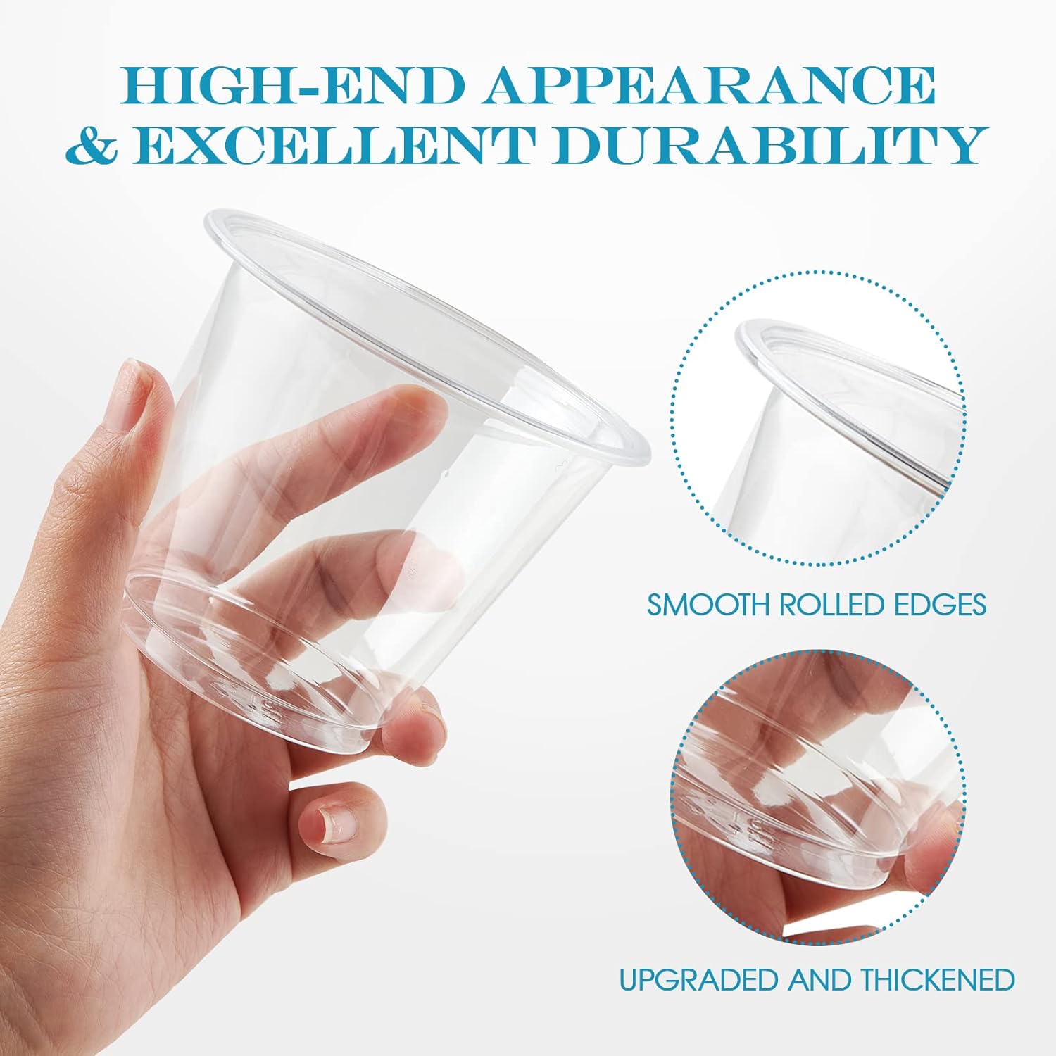 Turbo Bee 9oz Clear Plastic Cups – 300-Pack Disposable Party Cups