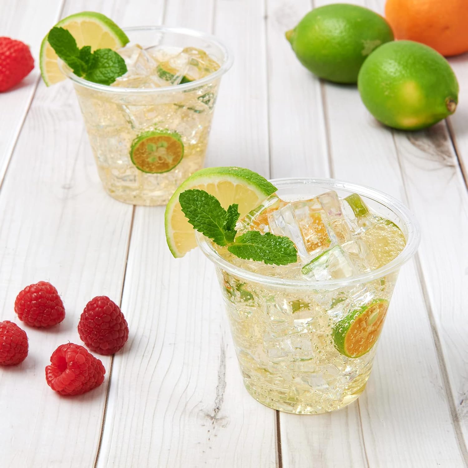 Turbo Bee 9oz Clear Plastic Cups – 300-Pack Disposable Party Cups