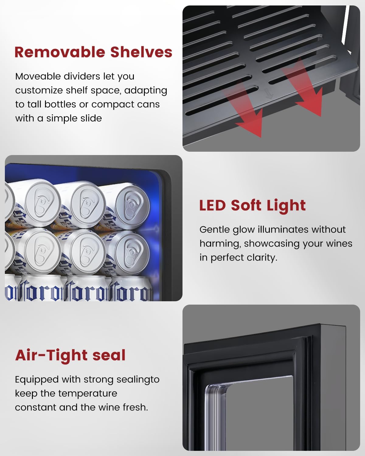 Feelfunn 24-Can Mini Beverage Refrigerator – Compact & Stylish Cooling