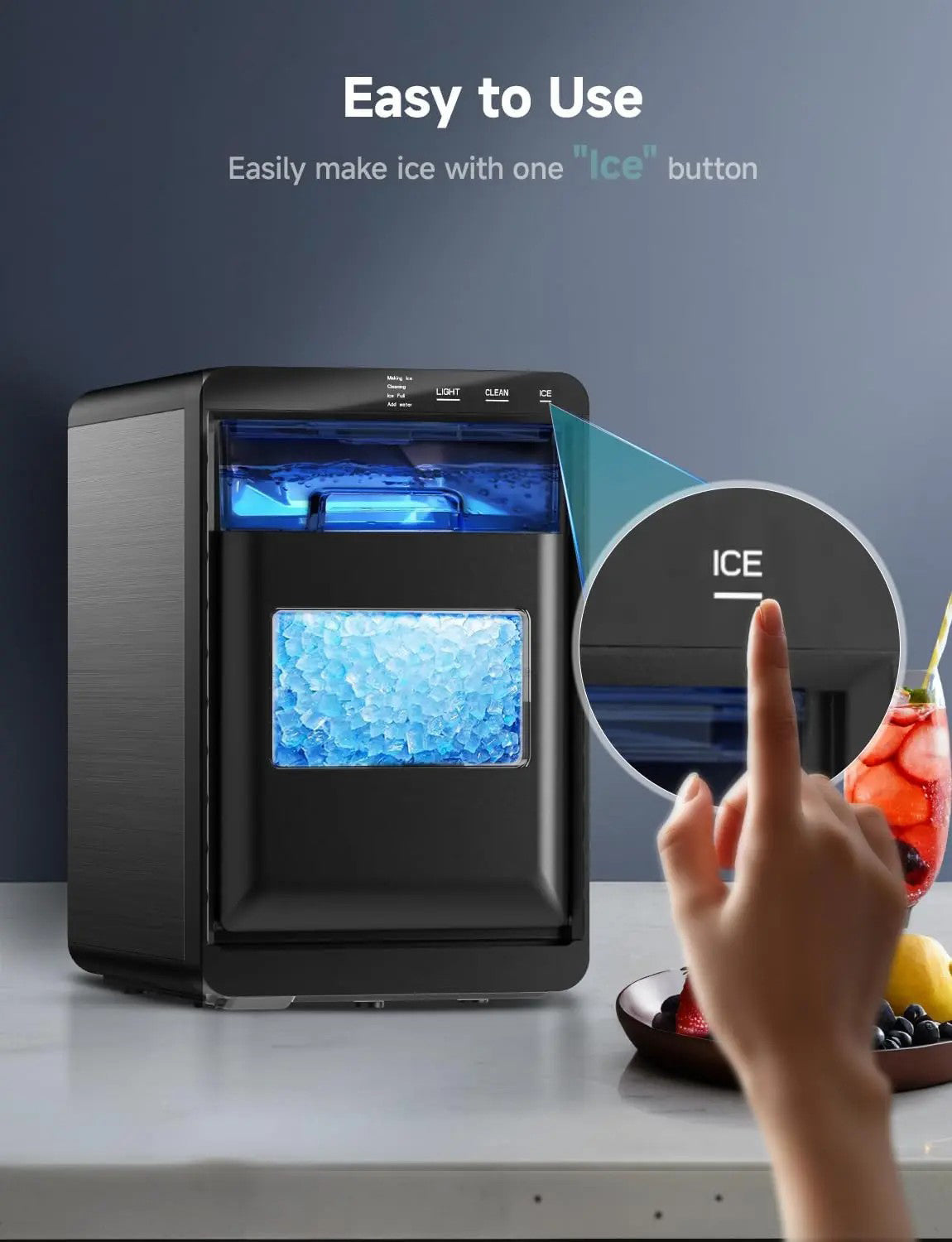 Compact Nugget Ice Maker – Perfect for Home, Office & Parties